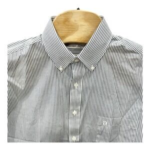 Etienne Aigner‎ Men's Dress Shirt Button Down White Navy Striped 15.5 32/33